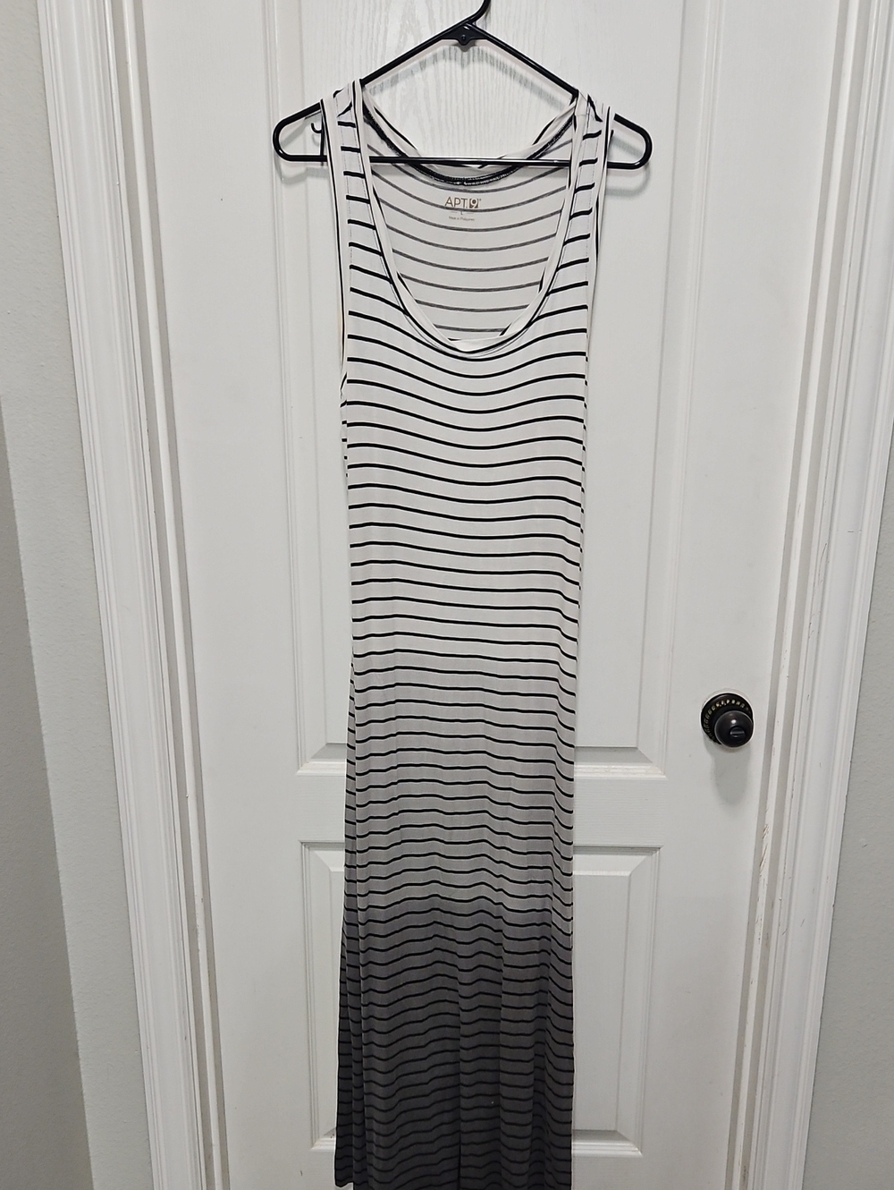 Apt. 9 Black and White Striped Sleeveless Maxi Dress